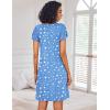 imageEkouaer Nightgowns for Women Short Sleeve Sleep Shirts Pleated Night Dress V Neck Night Shirts Soft House DressBlue Star
