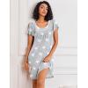 imageEkouaer Nightgowns for Women Short Sleeve Sleep Shirts Pleated Night Dress V Neck Night Shirts Soft House DressGrey Star