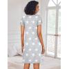 imageEkouaer Nightgowns for Women Short Sleeve Sleep Shirts Pleated Night Dress V Neck Night Shirts Soft House DressGrey Star