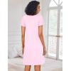 imageEkouaer Nightgowns for Women Short Sleeve Sleep Shirts Pleated Night Dress V Neck Night Shirts Soft House DressPink