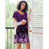 imageEkouaer Nightgowns for Women Short Sleeve Sleep Shirts Pleated Night Dress V Neck Night Shirts Soft House DressPurple Floral
