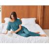 imageEkouaer Pajamas for Women Set 2 Piece Short Sleeve Tops with Long Pants V Neck Soft Pjs Casual Lounge Set with PocketsBlue Green