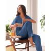 imageEkouaer Pajamas for Women Set 2 Piece Short Sleeve Tops with Long Pants V Neck Soft Pjs Casual Lounge Set with PocketsCobalt Blue