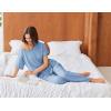 imageEkouaer Pajamas for Women Set 2 Piece Short Sleeve Tops with Long Pants V Neck Soft Pjs Casual Lounge Set with PocketsLight Blue