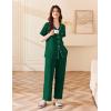 imageEkouaer Womens Cotton Pajamas Set Short Sleeve Button Down Pjs 2 Piece Soft Sleepwear with Long Pants Lounge SetGreen
