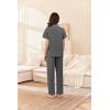 imageEkouaer Womens Cotton Pajamas Set Short Sleeve Button Down Pjs 2 Piece Soft Sleepwear with Long Pants Lounge SetGrey