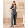 imageEkouaer Womens Cotton Pajamas Set Short Sleeve Button Down Pjs 2 Piece Soft Sleepwear with Long Pants Lounge SetGrey