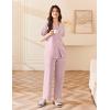 imageEkouaer Womens Cotton Pajamas Set Short Sleeve Button Down Pjs 2 Piece Soft Sleepwear with Long Pants Lounge SetPink