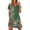 imageEkouaer Nightgowns for Women Short Sleeve Sleep Shirts Pleated Night Dress V Neck Night Shirts Soft House DressGreen Floral