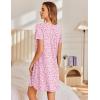 imageEkouaer Nightgowns for Women Pleated Sleep Shirts Short Sleeve Night Shirts Lace Trim Night Gown Ladies Sleep DressFloral Pink