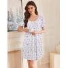 imageEkouaer Nightgowns for Women Pleated Sleep Shirts Short Sleeve Night Shirts Lace Trim Night Gown Ladies Sleep DressPurple Blossom