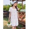 imageEkouaer Nightgowns for Women Pleated Sleep Shirts Short Sleeve Night Shirts Lace Trim Night Gown Ladies Sleep DressPurple Blossom