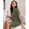 imageEkouaer Womens Nightgown Button Down Night Gowns Short Sleeve Sleepshirt V Neck Nightshirt Soft Sleepwear SXXLArmy Green