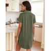 imageEkouaer Womens Nightgown Button Down Night Gowns Short Sleeve Sleepshirt V Neck Nightshirt Soft Sleepwear SXXLArmy Green
