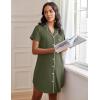 imageEkouaer Womens Nightgown Button Down Night Gowns Short Sleeve Sleepshirt V Neck Nightshirt Soft Sleepwear SXXLArmy Green