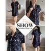 imageEkouaer Womens Nightgown Button Down Night Gowns Short Sleeve Sleepshirt V Neck Nightshirt Soft Sleepwear SXXLBlack Star