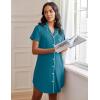 imageEkouaer Womens Nightgown Button Down Night Gowns Short Sleeve Sleepshirt V Neck Nightshirt Soft Sleepwear SXXLBlue Green