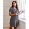 imageEkouaer Womens Nightgown Button Down Night Gowns Short Sleeve Sleepshirt V Neck Nightshirt Soft Sleepwear SXXLDark Grey