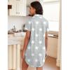 imageEkouaer Womens Nightgown Button Down Night Gowns Short Sleeve Sleepshirt V Neck Nightshirt Soft Sleepwear SXXLGrey Star