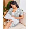 imageEkouaer Womens Nightgown Button Down Night Gowns Short Sleeve Sleepshirt V Neck Nightshirt Soft Sleepwear SXXLGrey Star