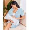 imageEkouaer Womens Nightgown Button Down Night Gowns Short Sleeve Sleepshirt V Neck Nightshirt Soft Sleepwear SXXLLight Blue