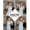 imageEkouaer Womens Nightgown Button Down Night Gowns Short Sleeve Sleepshirt V Neck Nightshirt Soft Sleepwear SXXLLight Blue