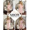 imageEkouaer Womens Nightgown Button Down Night Gowns Short Sleeve Sleepshirt V Neck Nightshirt Soft Sleepwear SXXLPink