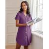 imageEkouaer Womens Nightgown Button Down Night Gowns Short Sleeve Sleepshirt V Neck Nightshirt Soft Sleepwear SXXLPurple