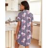 imageEkouaer Womens Nightgown Button Down Night Gowns Short Sleeve Sleepshirt V Neck Nightshirt Soft Sleepwear SXXLRed Flower