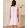 imageEkouaer 3 Pack Nightgowns for Women Sleeveless Sleepwear Button Down Nightshirt Wide Strap Tank Sleep Shirt S3XLButterflyheartspink Print