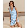 imageEkouaer 3 Pack Nightgowns for Women Sleeveless Sleepwear Button Down Nightshirt Wide Strap Tank Sleep Shirt S3XLMoonstarsheep