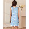 imageEkouaer 3 Pack Nightgowns for Women Sleeveless Sleepwear Button Down Nightshirt Wide Strap Tank Sleep Shirt S3XLMoonstarsheep