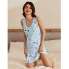 imageEkouaer 3 Pack Nightgowns for Women Sleeveless Sleepwear Button Down Nightshirt Wide Strap Tank Sleep Shirt S3XLPlanetpurple Printpink