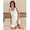 imageEkouaer 3 Pack Nightgowns for Women Sleeveless Sleepwear Button Down Nightshirt Wide Strap Tank Sleep Shirt S3XLPurple Floralcatcherry