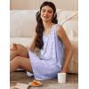 imageEkouaer 3 Pack Nightgowns for Women Sleeveless Sleepwear Button Down Nightshirt Wide Strap Tank Sleep Shirt S3XLPurple Floralcatcherry
