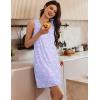imageEkouaer 3 Pack Nightgowns for Women Sleeveless Sleepwear Button Down Nightshirt Wide Strap Tank Sleep Shirt S3XLPurple Floralcatcherry