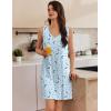 imageEkouaer 3 Pack Nightgowns for Women Sleeveless Sleepwear Button Down Nightshirt Wide Strap Tank Sleep Shirt S3XLStarcoffeeblue