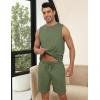 imageEkouaer Mens Pajamas Set Workout Tank Top Pjs Sets with Shorts 2 Piece Soft Sleeveless Casual Shirts Loungewear Sets SXXLArmy Green