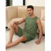 imageEkouaer Mens Pajamas Set Workout Tank Top Pjs Sets with Shorts 2 Piece Soft Sleeveless Casual Shirts Loungewear Sets SXXLArmy Green