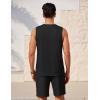 imageEkouaer Mens Pajamas Set Workout Tank Top Pjs Sets with Shorts 2 Piece Soft Sleeveless Casual Shirts Loungewear Sets SXXLBlack