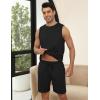 imageEkouaer Mens Pajamas Set Workout Tank Top Pjs Sets with Shorts 2 Piece Soft Sleeveless Casual Shirts Loungewear Sets SXXLBlack