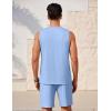 imageEkouaer Mens Pajamas Set Workout Tank Top Pjs Sets with Shorts 2 Piece Soft Sleeveless Casual Shirts Loungewear Sets SXXLClear Blue