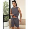 imageEkouaer Mens Pajamas Set Workout Tank Top Pjs Sets with Shorts 2 Piece Soft Sleeveless Casual Shirts Loungewear Sets SXXLDark Flower Grey