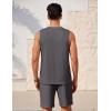 imageEkouaer Mens Pajamas Set Workout Tank Top Pjs Sets with Shorts 2 Piece Soft Sleeveless Casual Shirts Loungewear Sets SXXLDark Flower Grey