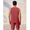 imageEkouaer Mens Pajamas Set Workout Tank Top Pjs Sets with Shorts 2 Piece Soft Sleeveless Casual Shirts Loungewear Sets SXXLDark Red