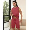 imageEkouaer Mens Pajamas Set Workout Tank Top Pjs Sets with Shorts 2 Piece Soft Sleeveless Casual Shirts Loungewear Sets SXXLDark Red