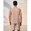 imageEkouaer Mens Pajamas Set Workout Tank Top Pjs Sets with Shorts 2 Piece Soft Sleeveless Casual Shirts Loungewear Sets SXXLKhaki