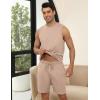 imageEkouaer Mens Pajamas Set Workout Tank Top Pjs Sets with Shorts 2 Piece Soft Sleeveless Casual Shirts Loungewear Sets SXXLKhaki