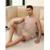 imageEkouaer Mens Pajamas Set Workout Tank Top Pjs Sets with Shorts 2 Piece Soft Sleeveless Casual Shirts Loungewear Sets SXXLKhaki