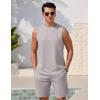 imageEkouaer Mens Pajamas Set Workout Tank Top Pjs Sets with Shorts 2 Piece Soft Sleeveless Casual Shirts Loungewear Sets SXXLLight Grey